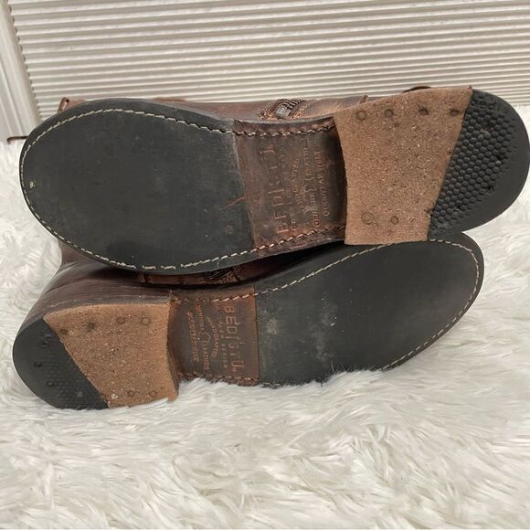 Bed Stu Manchester II Teak Rustic Leather Riding Boots Tall Lace Up back sz‎ 6 - Picture 9 of 11